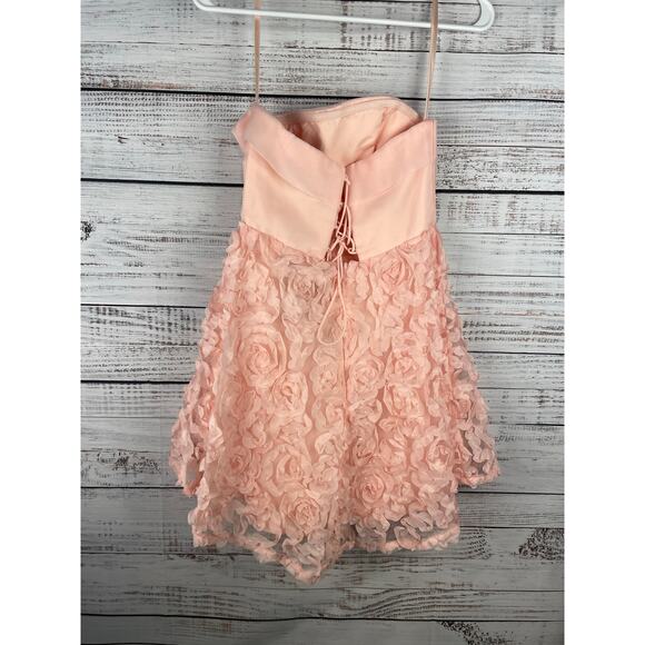 ANGEL BIBA Annalyn Strapless Mini Dress Pink NEW Floral Lace Fairy Princess S - Picture 4 of 13